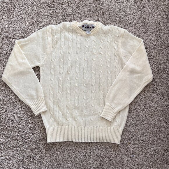 80's Ivory Pullover Sweater - Size Medium - Forum Sportswear - Picture 1 of 7